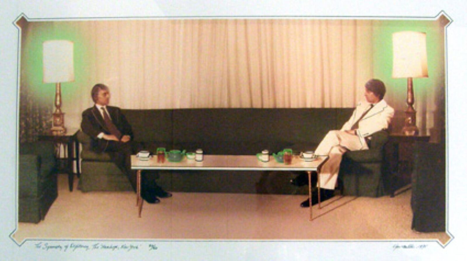 Richard Nixon meets with Egyptian President Anwar Sadat during a historic diplomatic meeting.